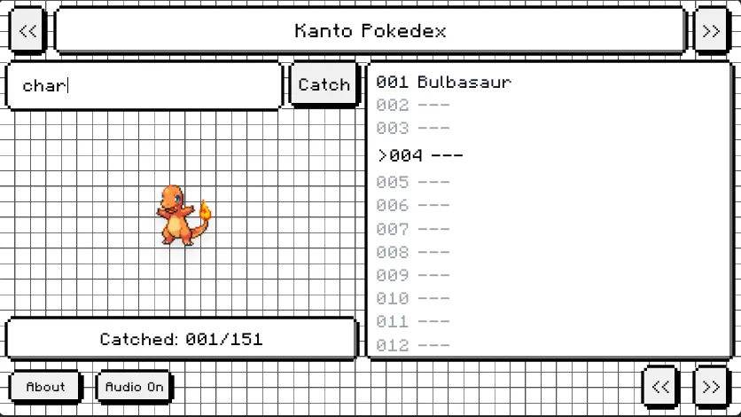 Pantalla de FillPokédex